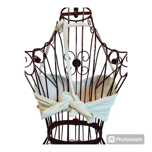 NWOT La Vie en Rose Aqua RIB Bandeau Bikini Top - Picture 3 of 7